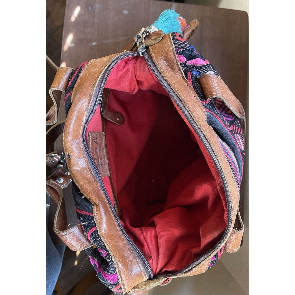 Nena & Co. Small Convertible Day Bag Huipil Leather CDB Boho Multi Backpack EUC - Picture 6 of 8